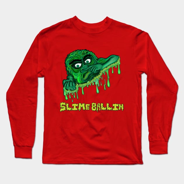 Slime Ballin Long Sleeve T-Shirt by Big Bee Artistry